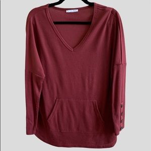 Messic Burgandy Long Sleeve top size Large